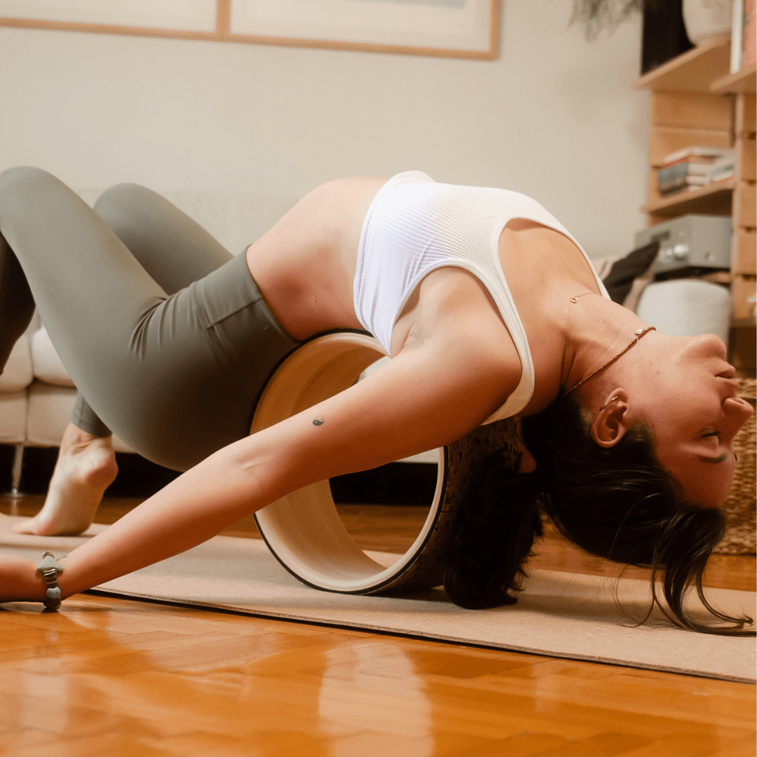 Mantar Kaplı Ahşap Yoga Çemberi 32 cm